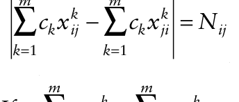 − = k k c x c x N k ij k ji ij = = k k 1 1 m m