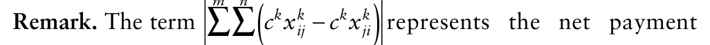 − k k k k Remark. The term represents the net payment c x c x ij ji