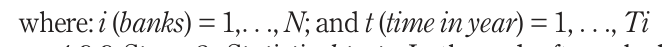 where: i (banks) = 1,. . ., N; and t (time in year) = 1, . . ., Ti
